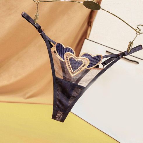 Heart Lace Up Panty Thongs