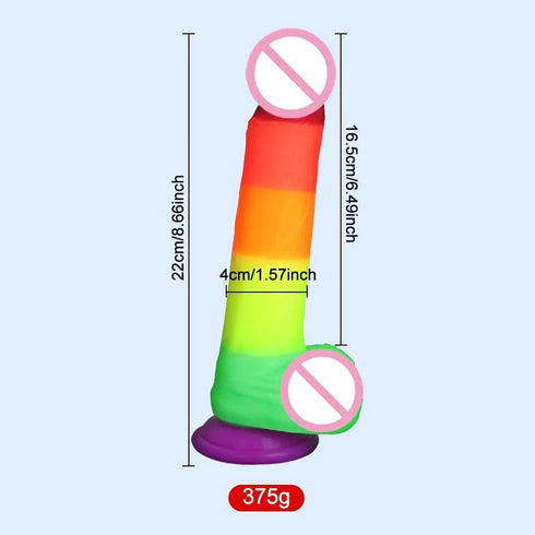 Rainbow Realistic Dildo - MiamiTeenyWeenyBikini.Com