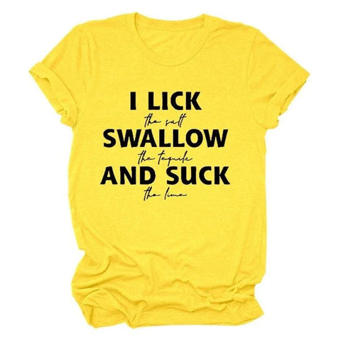 I Lick Swallow and Suck Tee Shirt - MiamiTeenyWeenyBikini.Com