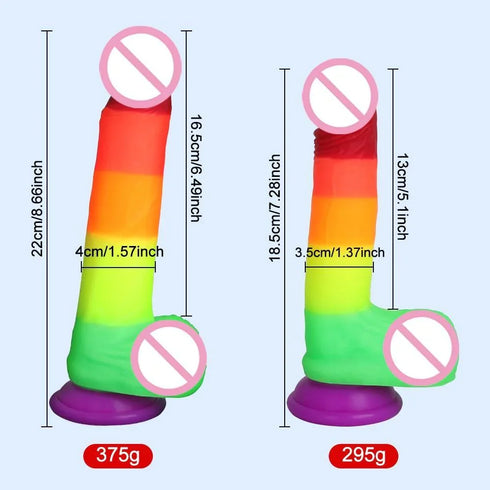 Rainbow Realistic Dildo - MiamiTeenyWeenyBikini.Com