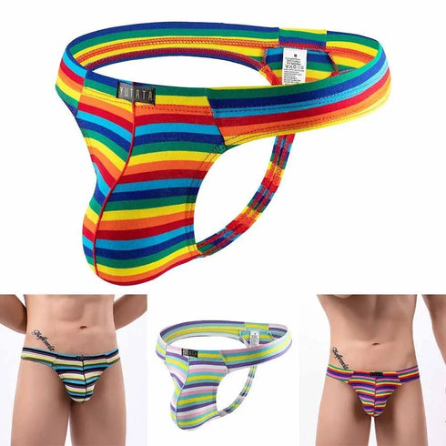 Rainbow Stripe Jock - MiamiTeenyWeenyBikini.Com