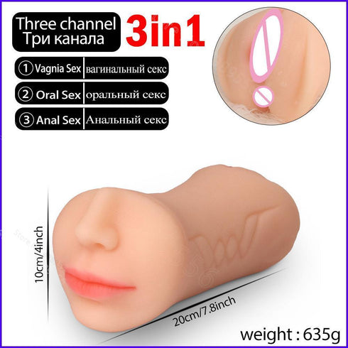3 in 1 Male Masturbator Toys