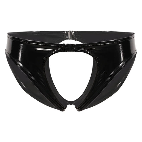 Wet look Crotchless Glossy Panties - MiamiTeenyWeenyBikini.Com