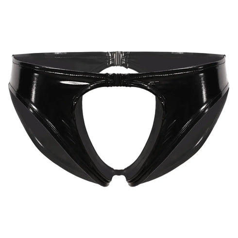 Wet look Crotchless Glossy Panties - MiamiTeenyWeenyBikini.Com
