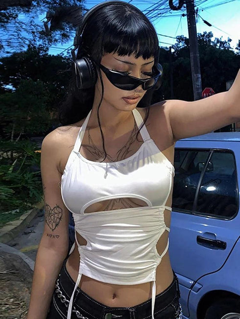 Sleeveless Bandage Halter Tank Top