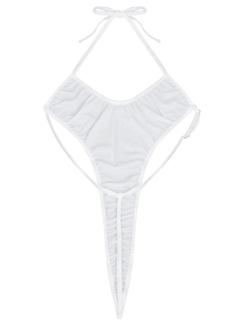 Silky Satin Backless Monokini - MiamiTeenyWeenyBikini.Com