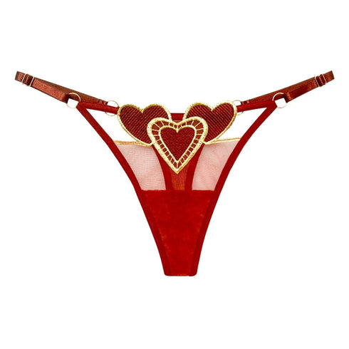 Heart Lace Up Panty Thongs
