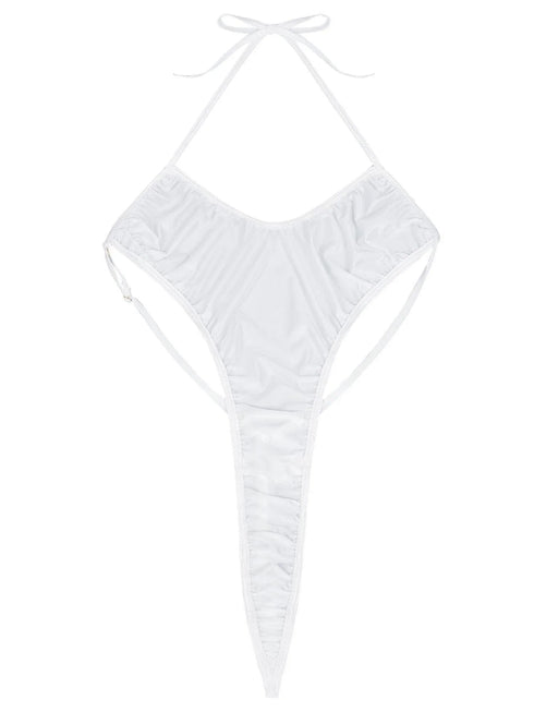 Silky Satin Backless Monokini - MiamiTeenyWeenyBikini.Com