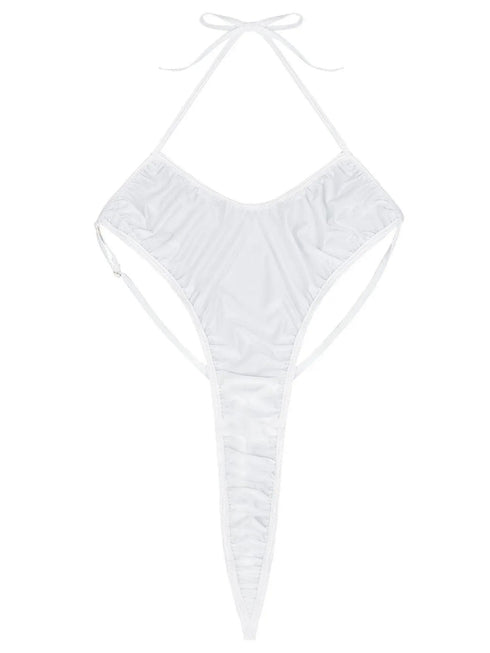 Silky Satin Backless Monokini - MiamiTeenyWeenyBikini.Com