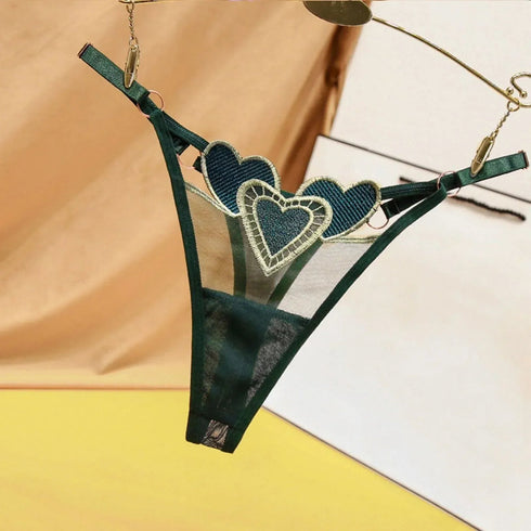 Heart Lace Up Panty Thongs - MiamiTeenyWeenyBikini.Com