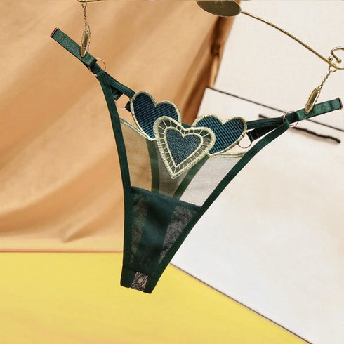 Heart Lace Up Panty Thongs - MiamiTeenyWeenyBikini.Com