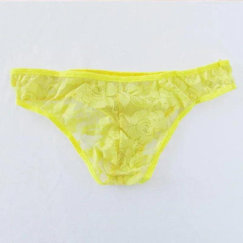 Men's Sexy Lace Transparent See Through Briefs - MiamiTeenyWeenyBikini.Com