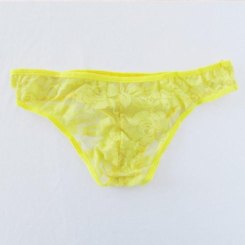 Men's Sexy Lace Transparent See Through Briefs