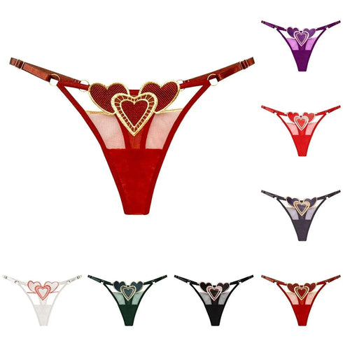 Heart Lace Up Panty Thongs - MiamiTeenyWeenyBikini.Com