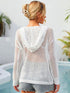 Flower Graphic Lace-Up Openwork Hooded Cover Up - MiamiTeenyWeenyBikni.Com