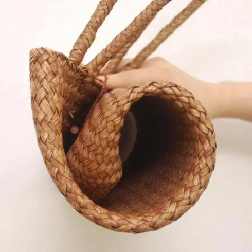Fashion Designer Wicker Rattan Shoulder Bag - Beach Bag