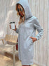 Striped Drawstring Long Sleeve Hoodie - MiamiTeenyWeenyBikini.Com