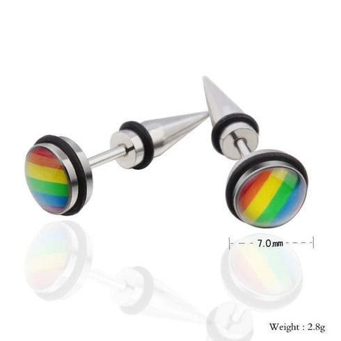 LGBT Rainbow Stud Earrings - MiamiTeenyWeenyBikini.Com