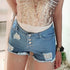Mini Zipper Back Jean Shorts