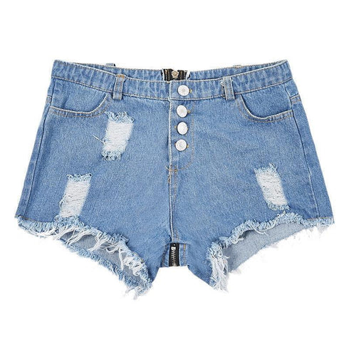 Mini Zipper Back Jean Shorts - MiamiTeenyWeenyBikini.Com
