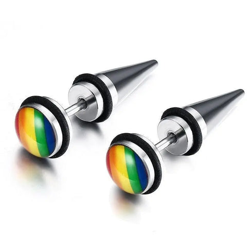LGBT Rainbow Stud Earrings - MiamiTeenyWeenyBikini.Com