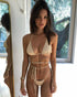 Cross Bandage Padded Halter Monokini