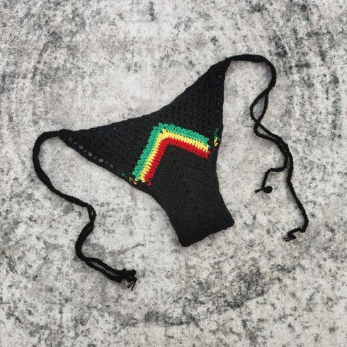Crochet Rasta Bikini Bottom