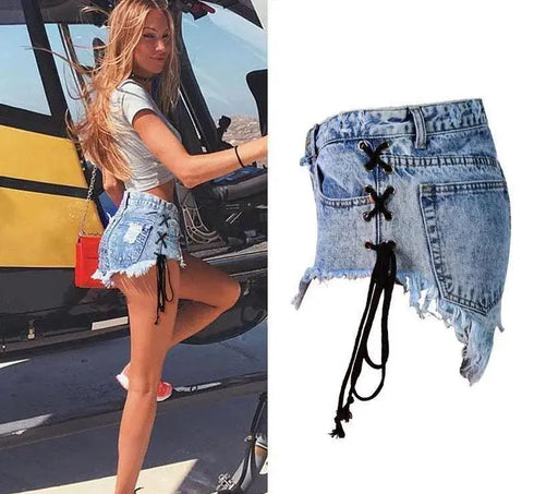Vintage Tassel Denim Shorts - MiamiTeenyWeenyBikini.Com