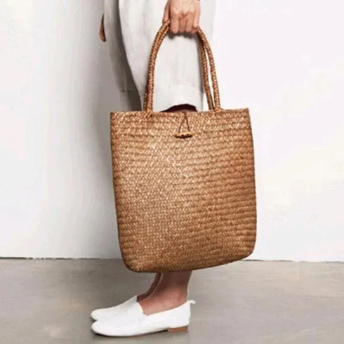 Fashion Designer Wicker Rattan Shoulder Bag - Beach Bag