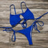 Solid Hollow Out Bandage Brazilian Bikini - Bikini