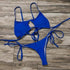 Solid Hollow Out Bandage Brazilian Bikini - Bikini