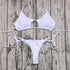 Solid Hollow Out Bandage Brazilian Bikini - Bikini