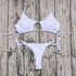 Solid Hollow Out Bandage Brazilian Bikini - Bikini