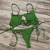 Solid Hollow Out Bandage Brazilian Bikini - Bikini