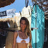 Solid Hollow Out Bandage Brazilian Bikini - Bikini