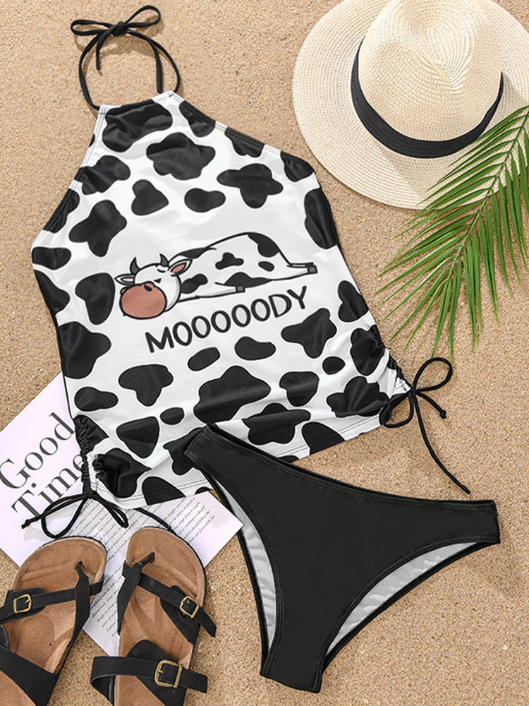 Cute Cow Tankini Set – Miami Teeny Weeny Bikini