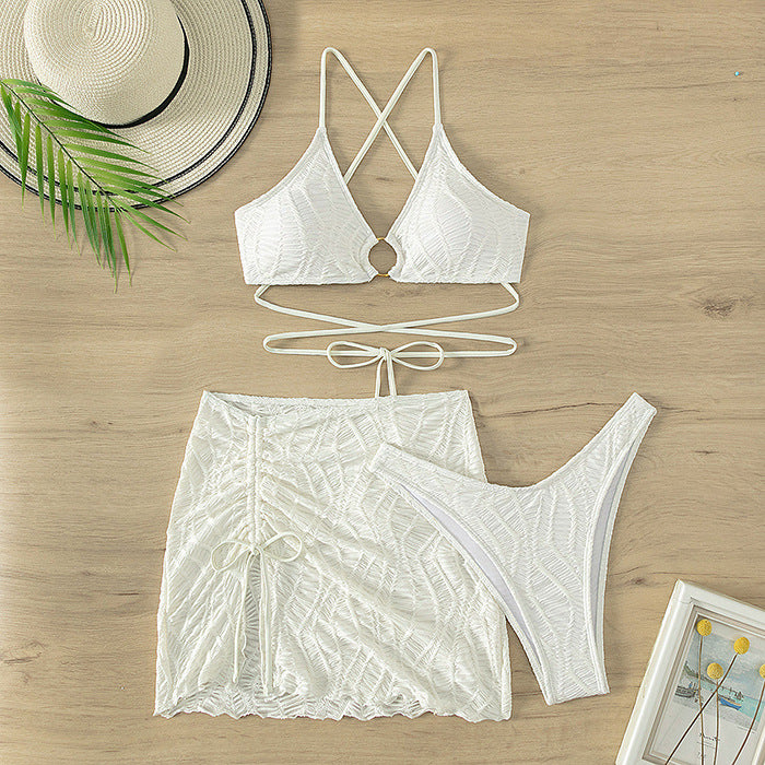 Desire Three Piece White Swimsuit – Miami Teeny Weeny Bikini